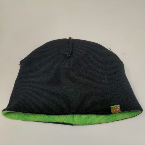 Jinx Boy's Knit Minecraft Beanie Cap Hat Green Creeper 100% Acrylic - Picture 6 of 10